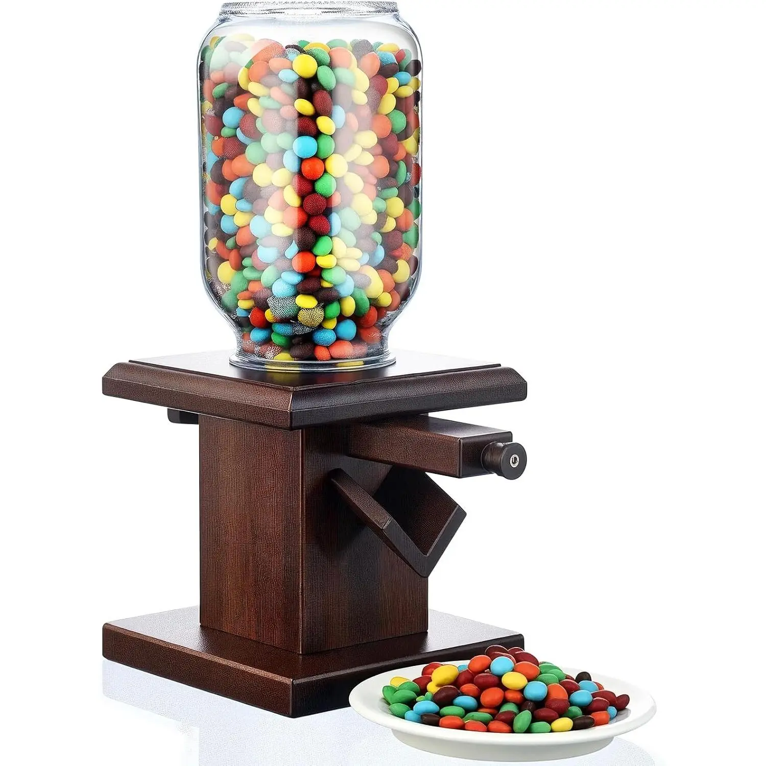 1 count Wooden Candy Dispenser  Storage Containers for  Versatile Snack Storage Machine Candy Dispenser Countertop Suitable for Candy Bean and Cereal