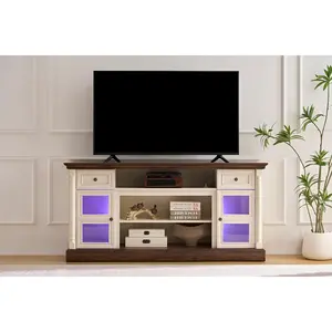 ARCH Farmhouse Fireplace TV Stand with Roman Column Styling, Up to 80-inch TV, 70-inch Modern Tall Entertainment Center with LED Lights, Living Room Media Console, Multiple Size Options, Home Furniture and Household Product Search Terms