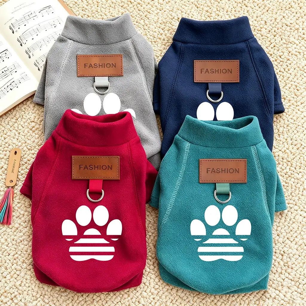 Cute Dog Paw Pattern Pet Clothes, Warm Sweatshirt for Dogs and Cats, Teddy Bear Costume, Cozy Outerwear for Pets