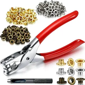 1003 count Grommet Tool Kit, 1/4 Inch 6mm(Inside) Grommet Eyelet Pliers Kit with 1000 Metal Eyelets with Washers for Fabric, Leather, Belt, Shoes, Clothes