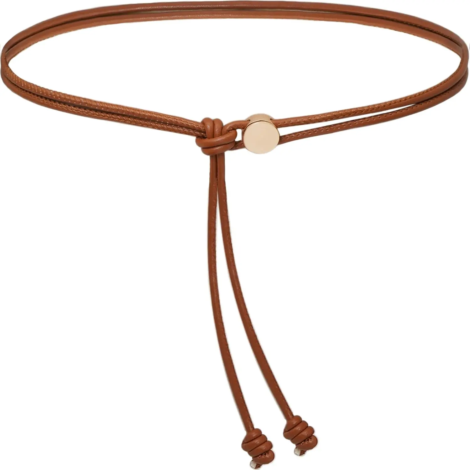 Women's Wardrobe Women Skin Belts Thin PU Leather Knotted Rope Belt for Dresses| Leather Wrap Belt, Tie Waist Belts, Fit Waist 28"-40"