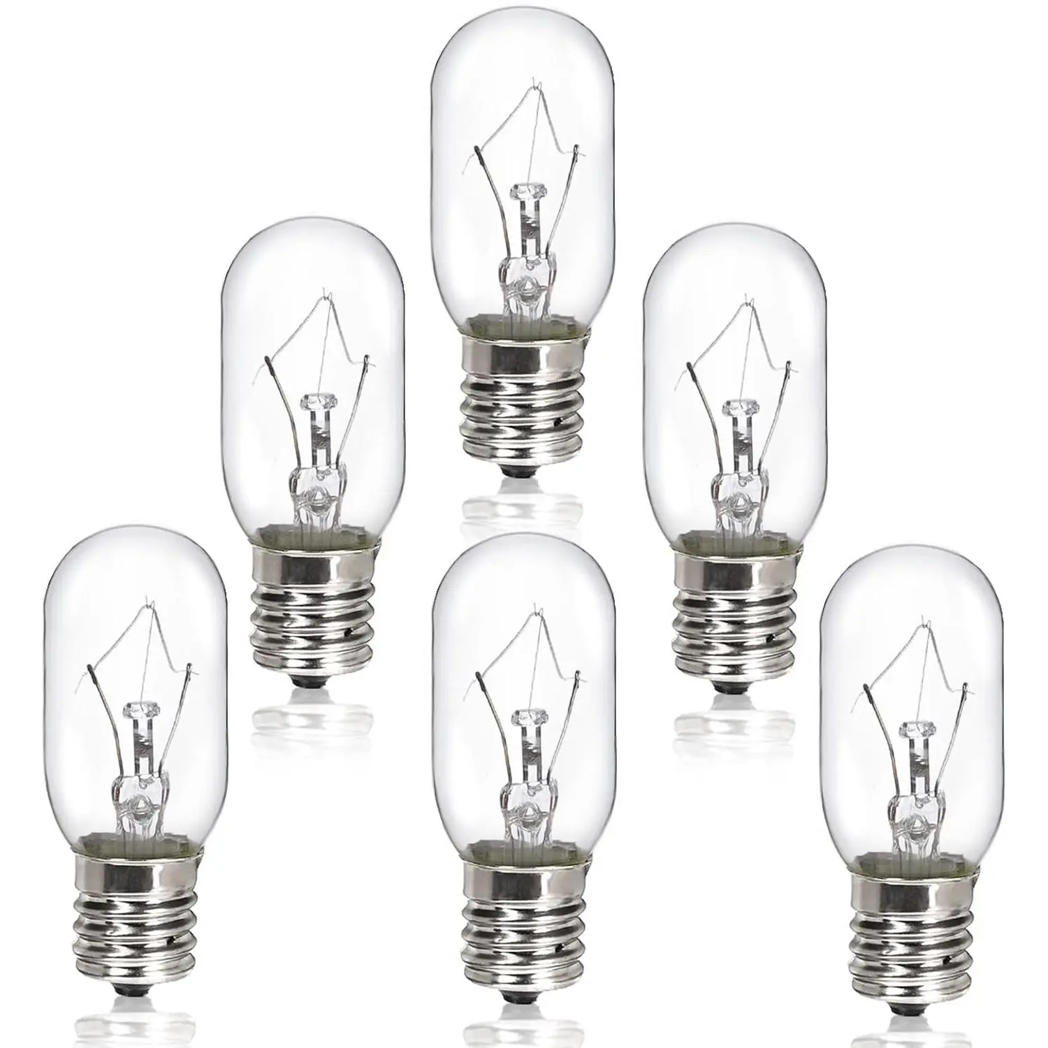 6 Pack Microwave Light Bulb 40 Watt 120V T8 Replacement Light Bulb E17 Standard Base Stove Light Bulbs Under Hood for Oven Stove Refrigerator Microwave