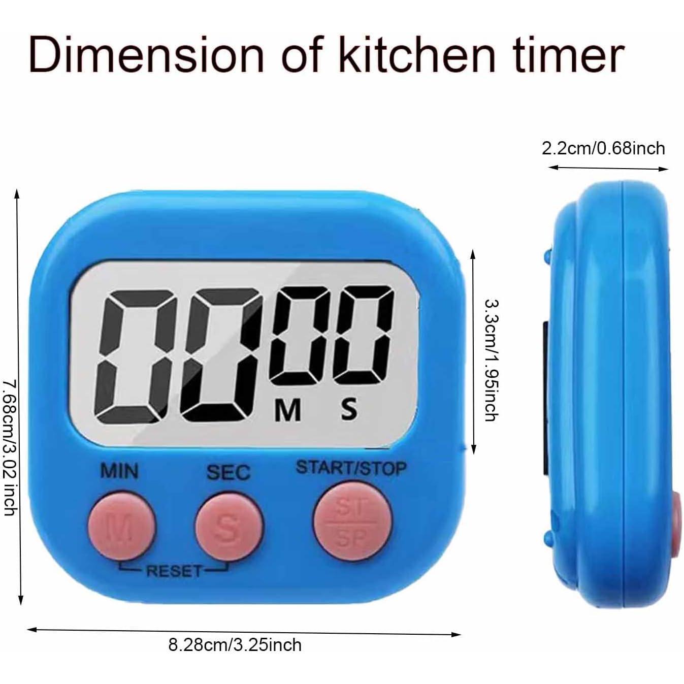 6 Pack Large Screen Digital Kitchen Timer,  Timer, Big Digits Loud , Count Up/Down, /Off , Teachers, Classroom, Cooking, Baking