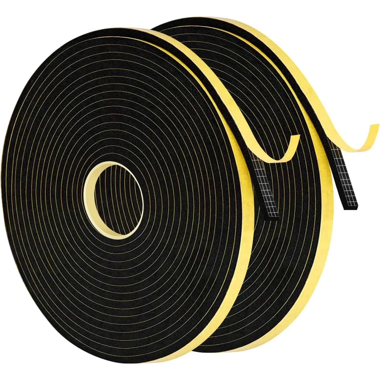 Weather Stripping Door Seal, 2 Rolls 1/4in Wide x 1/8 Thick Seal Strip,Closed Cell Single Sided Adhesive  Seal Tape for Door and Window Insulation, 32FT