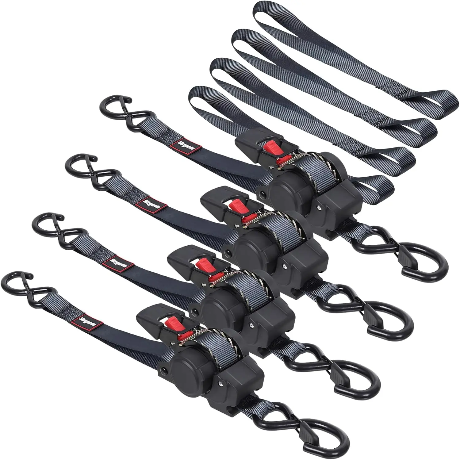 Retractable Ratchet Straps Automatic Ratchet Straps Self Retractable Ratchet Tie Down Straps 4Pack 12FT Cargo Straps for , , Boat