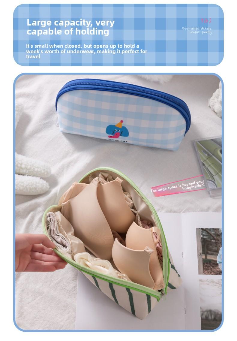 Travel Underwear Storage Bag Large Capacity Cartoon Business Trip Bra Miscellaneous Storage Bag Portable Waterproof Toiletry Organizer Bag