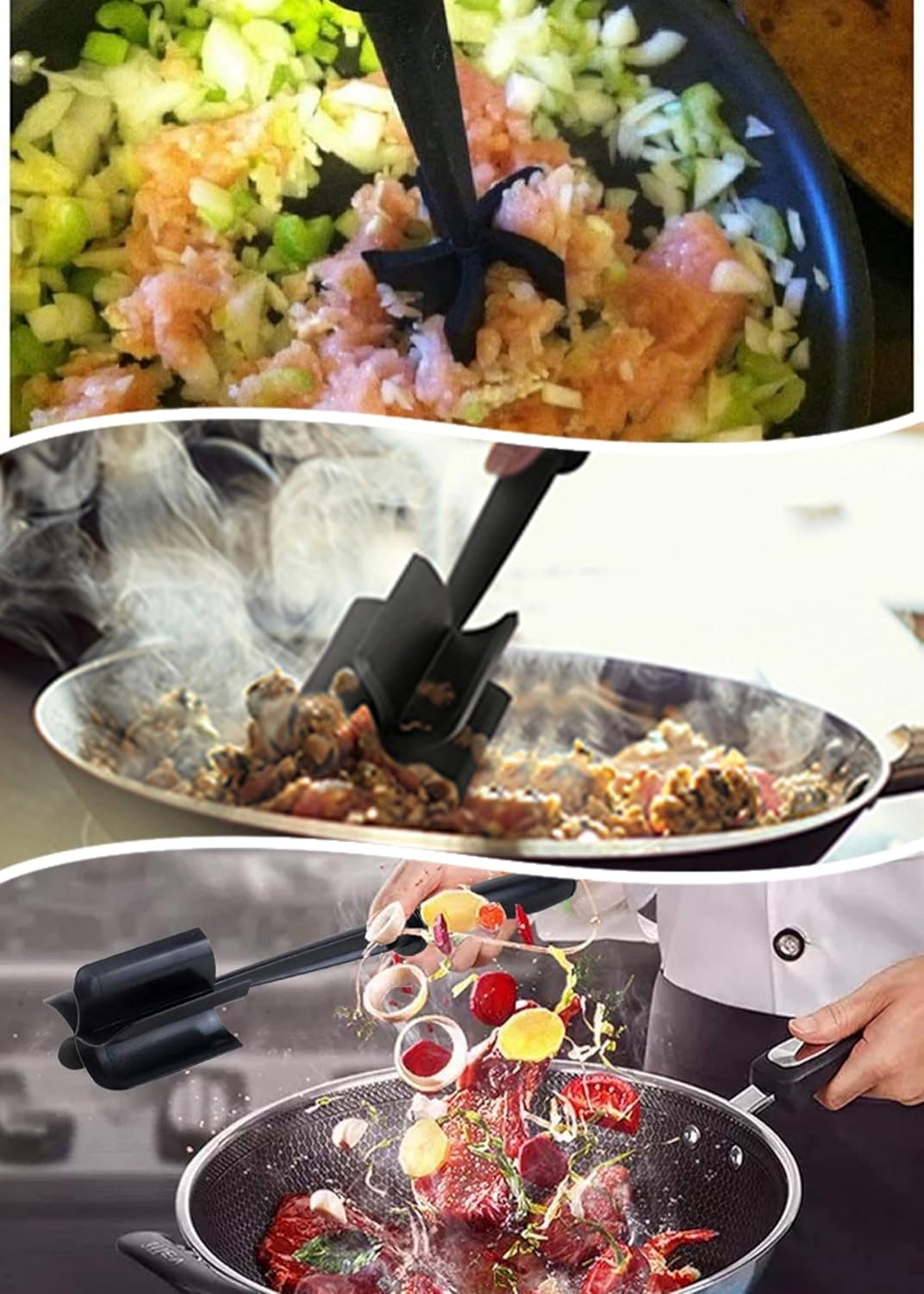 Meat  for Ground Beef - Heat Resistant Ground Beef Smasher for Hamburger Meat - Nylon Hamburger  Utensil - Potato Masher-Professional Multifunctional Heat Resistant - Easily Mix and Chop