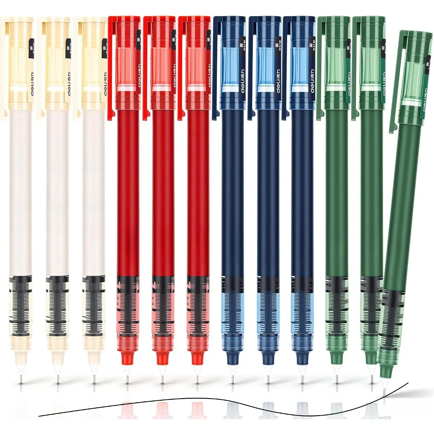 0.5mm Black Rollerball Pens, Extra Fine Point Roller Ball Pen Quick Dry, Liquid Ink Pens Fine Point Smooth Writing Pen for Journaling, Note Taking, Office, School Supplies, 12 Pack