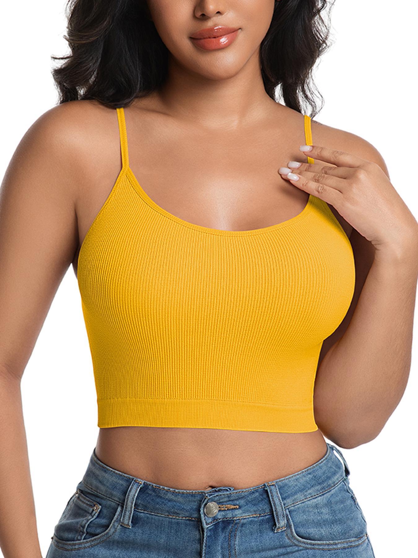 8 Pieces Women's Solid Wireless Bra, Stretchy Comfortable Breathable Bra, Ladies Lingerie for All Seasons, Fitness Training Clothes, Yoga Sports Bra Seamless Activewear Workout Ribbed SpringStatements