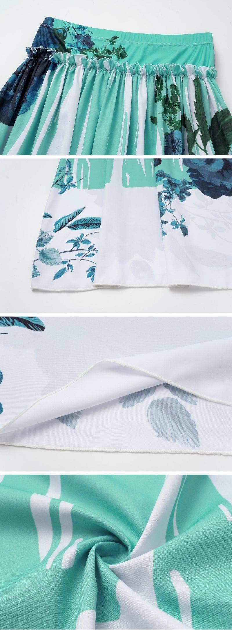 FLAXMAKER Women's V Neck Blossom Print One Piece Swimsuit and Matching Skirt Set Beachwear Swimdress Bathing Suit Beachdress Stylish Beachwear #TikTokShopBlackFriday