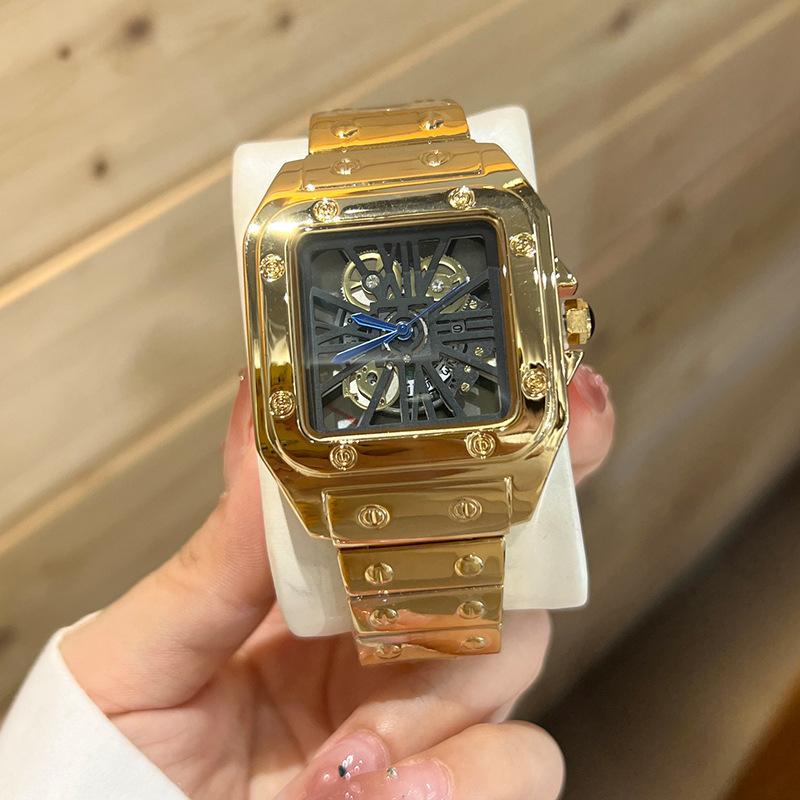 Kadi Men's Alloy Quartz Watch Hollow Transparent Bottom Men's Business Quartz Watch Wristwatch