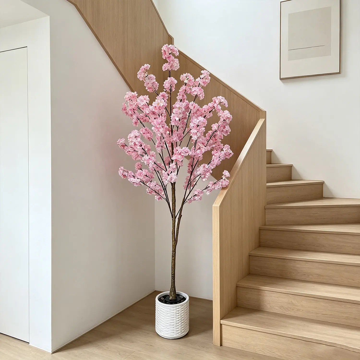 1PCS Artificial Cherry Blossom Tree 120-180cm, Realistic Flowers and Leaves, Realistic Faux Flowers, Fake Blossom Plants, Indoor Outdoor Decor, Perfect for Living Room, Wedding, Valentine's Day