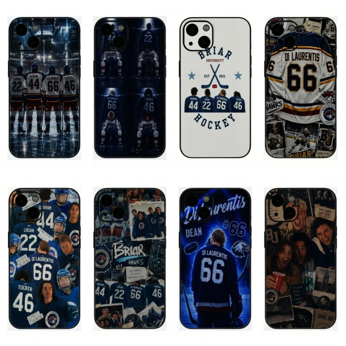 Hockey Theme Phone Cases for Romance Graham Logan Tucker DI Laurentis Briar University Fans, Compatible with iPhone 17/16/15/14/13/12 Pro Max/Pro Plus & Samsung Galaxy S22-S26, Ideal Gift for Loved Ones