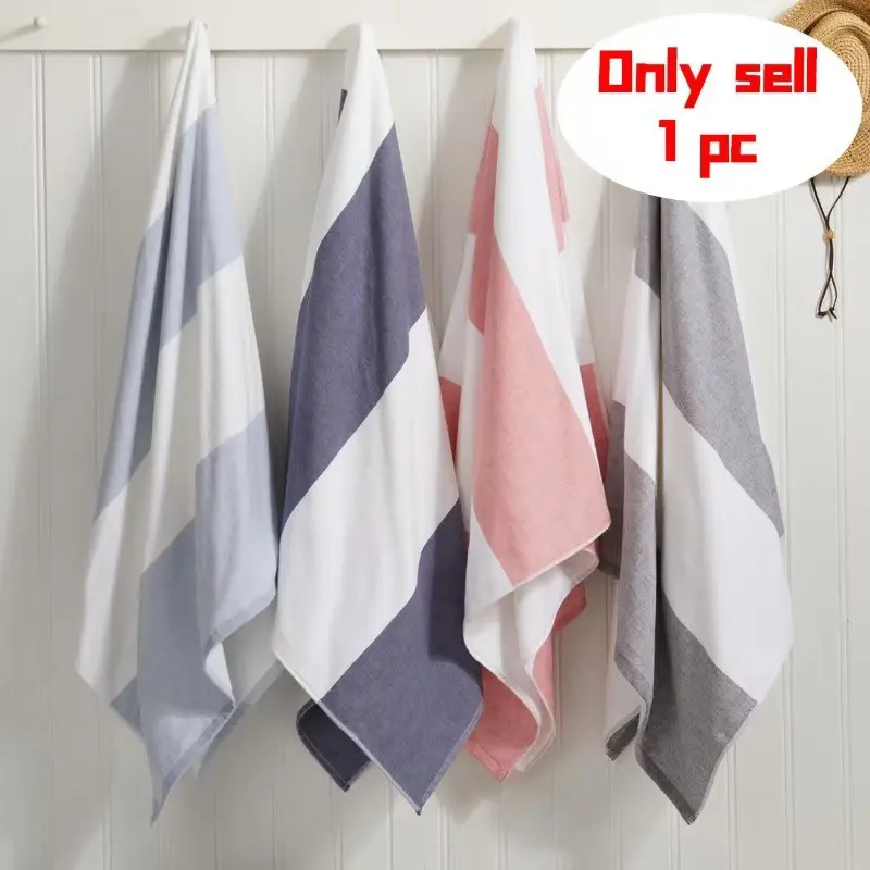 Ultra Soft Microfiber Beach Towel, High Absorbent Quick Dry, Unisex Striped Bath Mat, Ideal for Beach, Spa, Gym, Home, Gift Ready