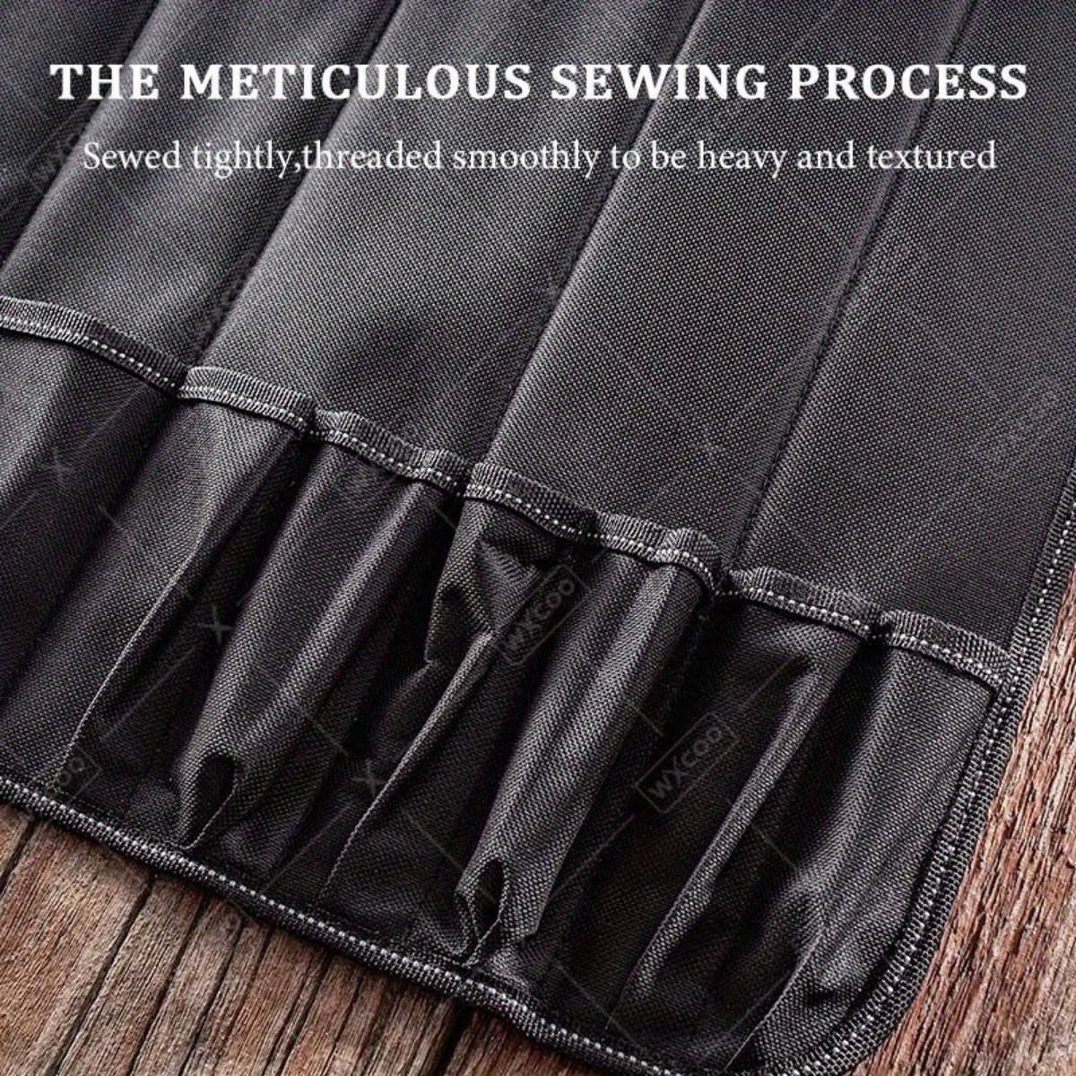 1PC Portable Kitchen Cooking Chef Knife Roll Bag Waterproof Oil-proof Travel Carry Case Storage Case Multi-functional Folding Durable Oxford Cloth Bag