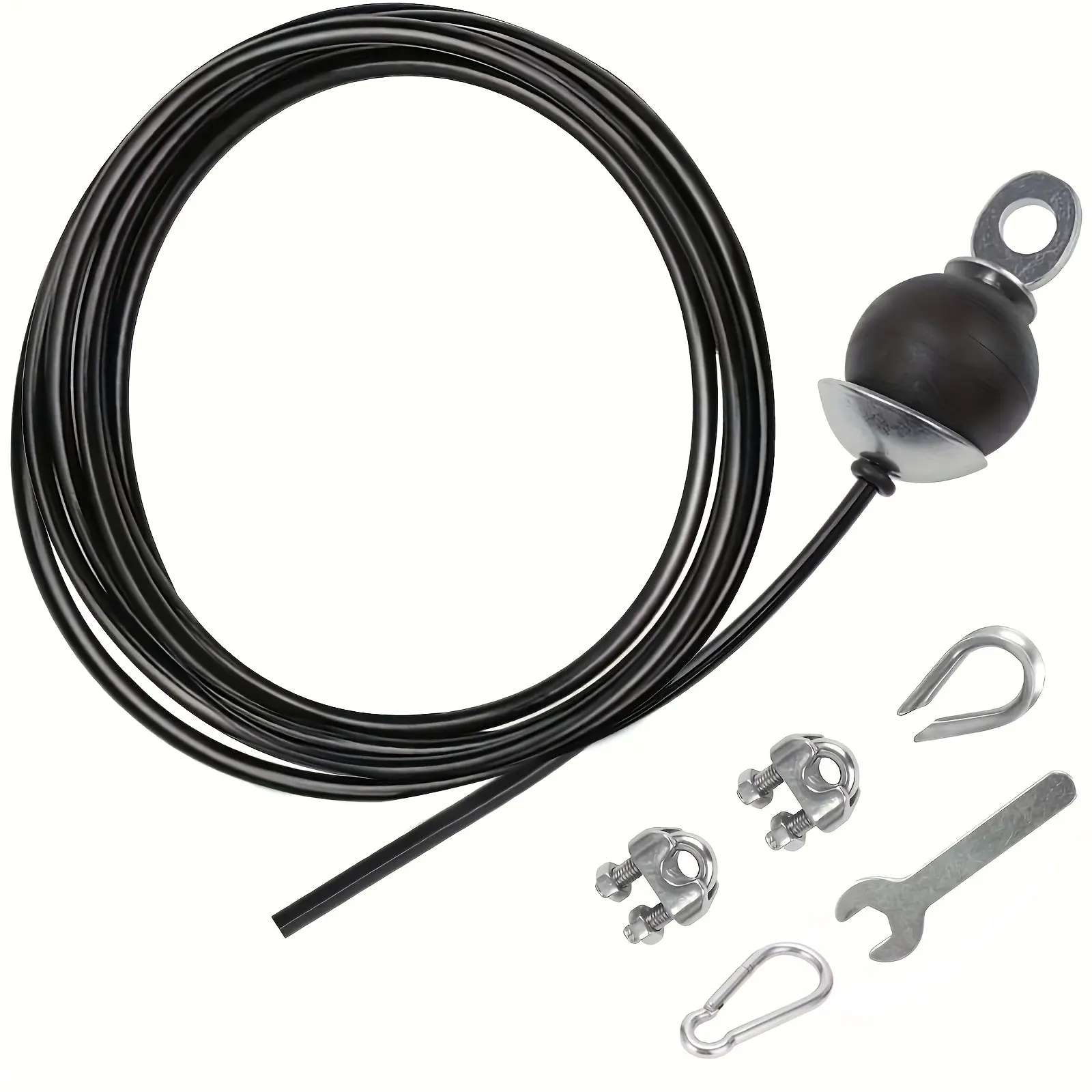 Adjustable Fitness Pulley Cable, 5 Sizes (78/118/196/275/393 Inch), Steel Rope, Home Gym Equipment Replacement, Pulley System, Gym Accessories