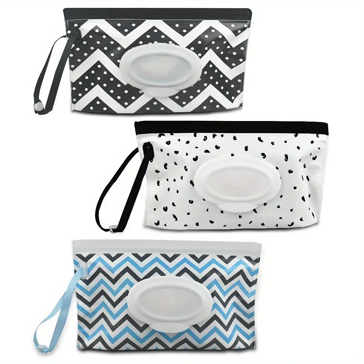 3-Pack Reusable Wet Wipe Pouches – Lightweight, Washable Travel Wet Wipe Holders and Cases