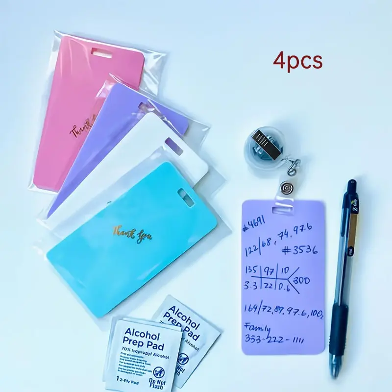 Set of 4 Reusable Erasable Sticky Notes, Silicone Flexible Horizontal Vertical Erasable Notes, Ballpoint Pen Writing, Alcohol Erasable, Multi-Scene Use for, Home, Office