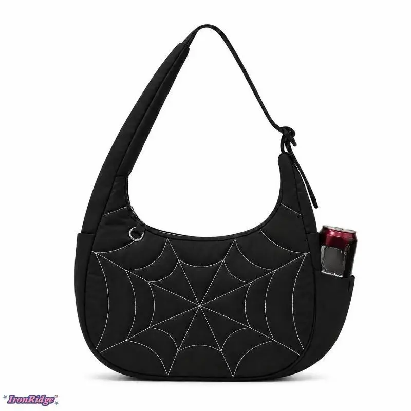 Five Season Home spider web shoulder bag for women, small puffer purse with essential pocket | fits a 330 ml soda can | lightweight, fluffy, adjustable strap | women’s casual nylon handbag with spiderweb pattern tiktokshopbacktoschool, Bags For Women, Eve