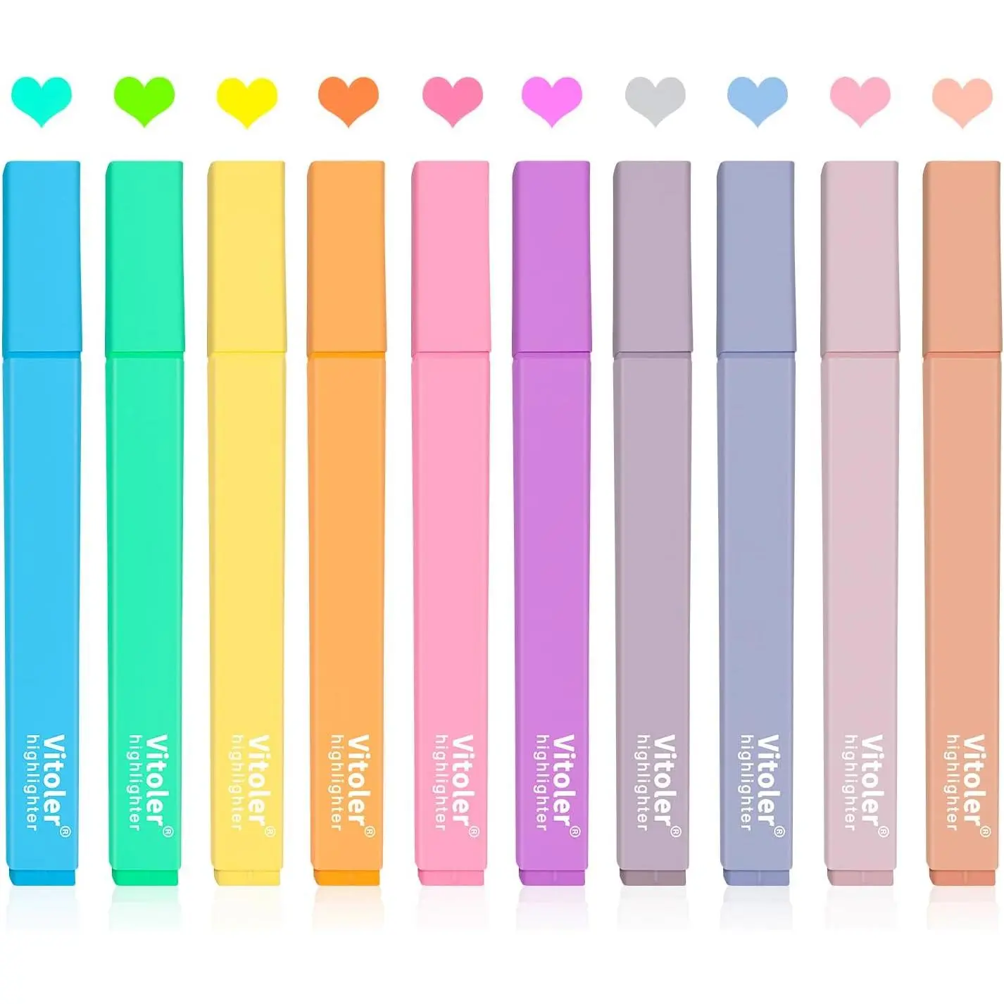 10Pcs Aesthetic Highlighters, Chisel Tip Marker Pens,Assorted Color Candy Highlighters,No Bleed Bible Highlighter,Cute Pastel Highlighter for Journaling Planner Notes School Supplies | Low Bleed on Standard Paper, Quick-Drying, Non-Toxic, for Bibl