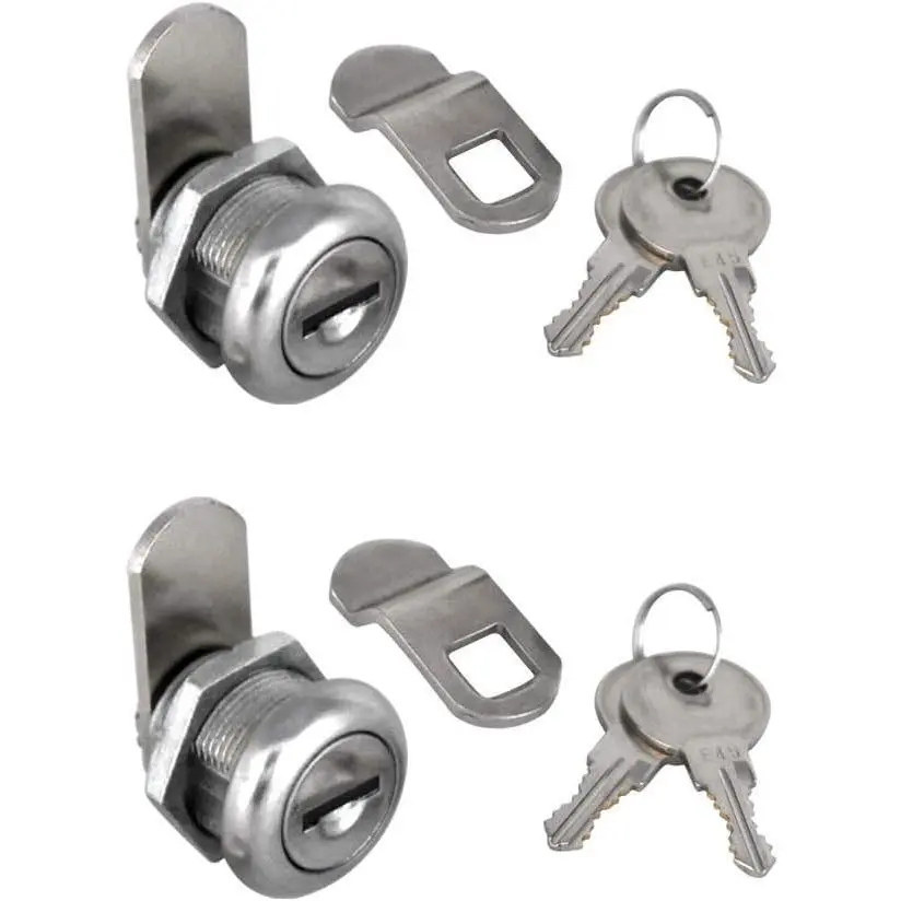 2Pcs Cabinet Cam Lock Keyed Alike Tool Box Locks 5/8" Cylinder for Truck Pickup Tool Box Vending Machine Drawer Tool box Mailbox ATM Locks Replacement