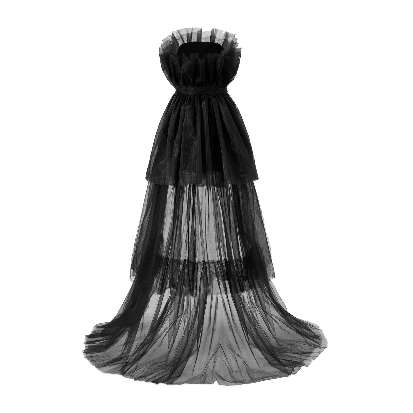 Women High Low Tulle Dress,Off Shoulder Strapless Asymmetrical Cocktail Party Tutu Dress Prom Gown