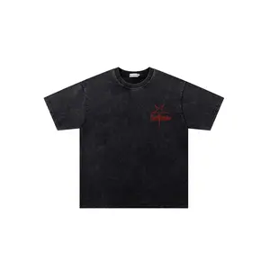 Men's Round Neck Short Sleeve Graphic T-Shirt, Snowflake Star Letter Print Design, Romwe Men's Grunge Rock Style, Comfortable Casual Daily Wear