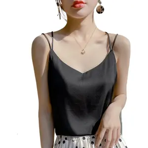 100% Mulberry Silk V-Neck Camisole | Luxurious & Breathable Summer Top | Versatile Backless Design for Effortless Style