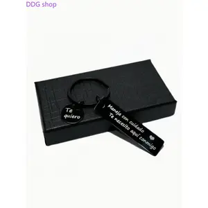 Drive Safe Stylish Keychain Gift Set, Cute Letter Pattern Design, Perfect Birthday & Father's Day Present, Spanish Style Outdoor Accessory