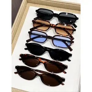 6 Pcs Retro Small Frame Classic Sunglasses for Men and Women, Vintage Sun Glasses, Stylish Travel Sunglasses for Everyday, Versatile UV Protection Glasses