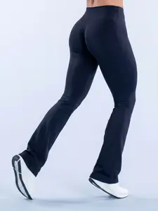 Flared Gym High Stretch Leggings for Women Seamless Hidden Scrunch Butt Lift Workout Legging Flare Bootcut Yoga Pants