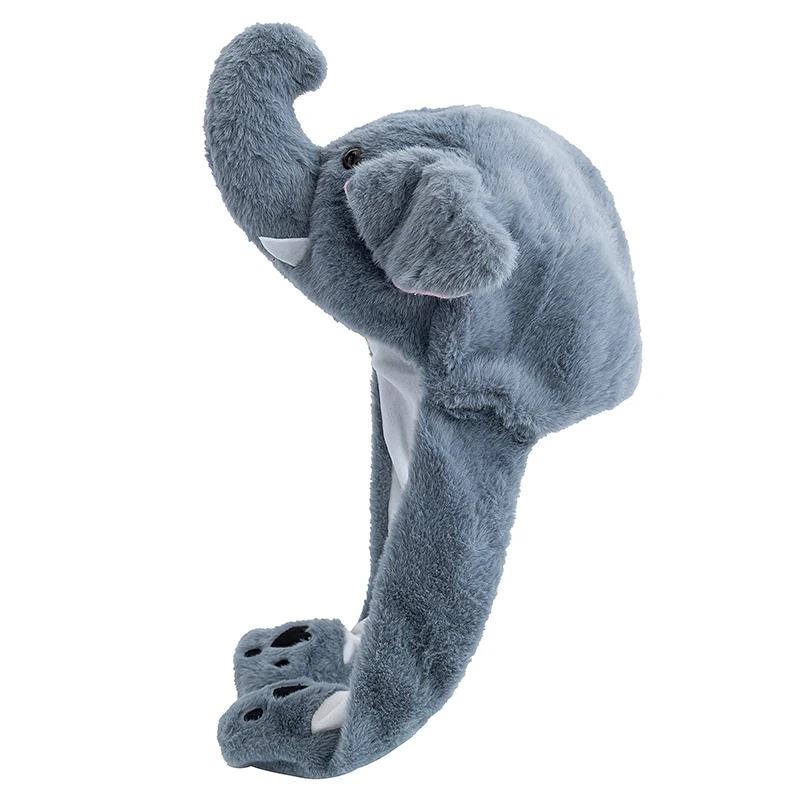 New Style Unisex Funny Ear Hat Animal Elephant Couple Cute Ear Moving Up Cap Men Women Rabbits Ears Plush Winter Lovely Hat ﻿