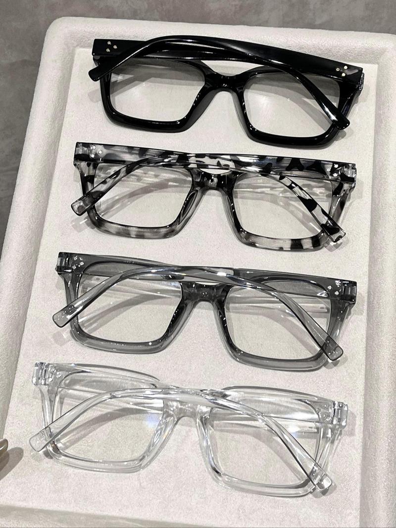 Unisex Fashionable Stylish Square Frames Non-prescription Eyeglasses, Trendy Casual Clear Eyeglasses for Everyday Use, Fashion Accessories for Outdoor Activities