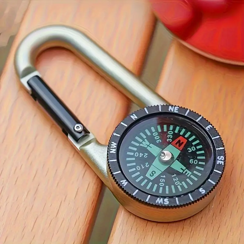 Durable Aluminum Alloy Compass with Metal Loop- Perfect for Outdoor Navigation, Hiking, and Camping, Outdoor Navigation Gear | Compact Compass Design | Durable Metal Construction, Compass for Hiking, Without Battery