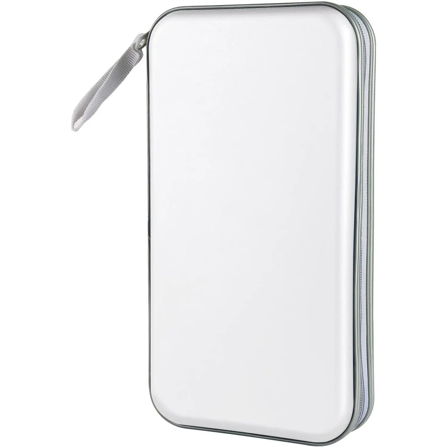 CD Case Holder, 80 Capacity CD/DVD Case Holders Wallet Hard Plastic CD DVD Disc Cases Storage Binder for   Office Travel (White)