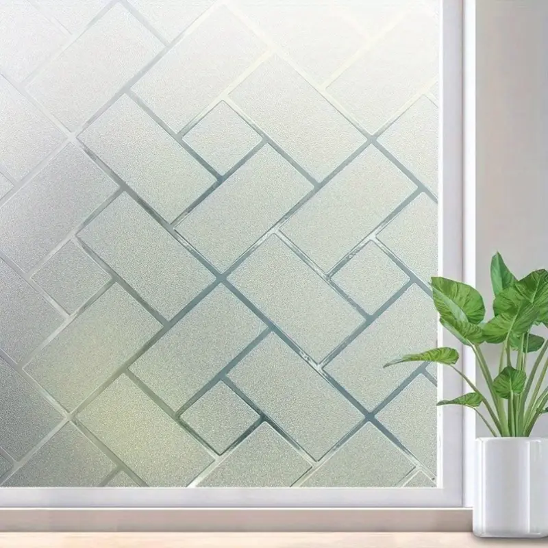 1-Pack Window Privacy Film – Frosted Decorative Static Cling Vinyl Film with Sun Protection; Suitable for Home Kitchen, Living Room, and Bathroom; Removable, Shading, and Decorative Static Cling Film for Glass Windows.