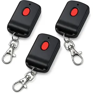 3-Pack 10-Dip 300MHz Garage Gate Door Opener Remote Control, Compatible with Multicode 3089,3070,3060,308911,MCS308911,MCS306010,MCS3070 Gate Clicker, 12V Included, 3 Keyrings