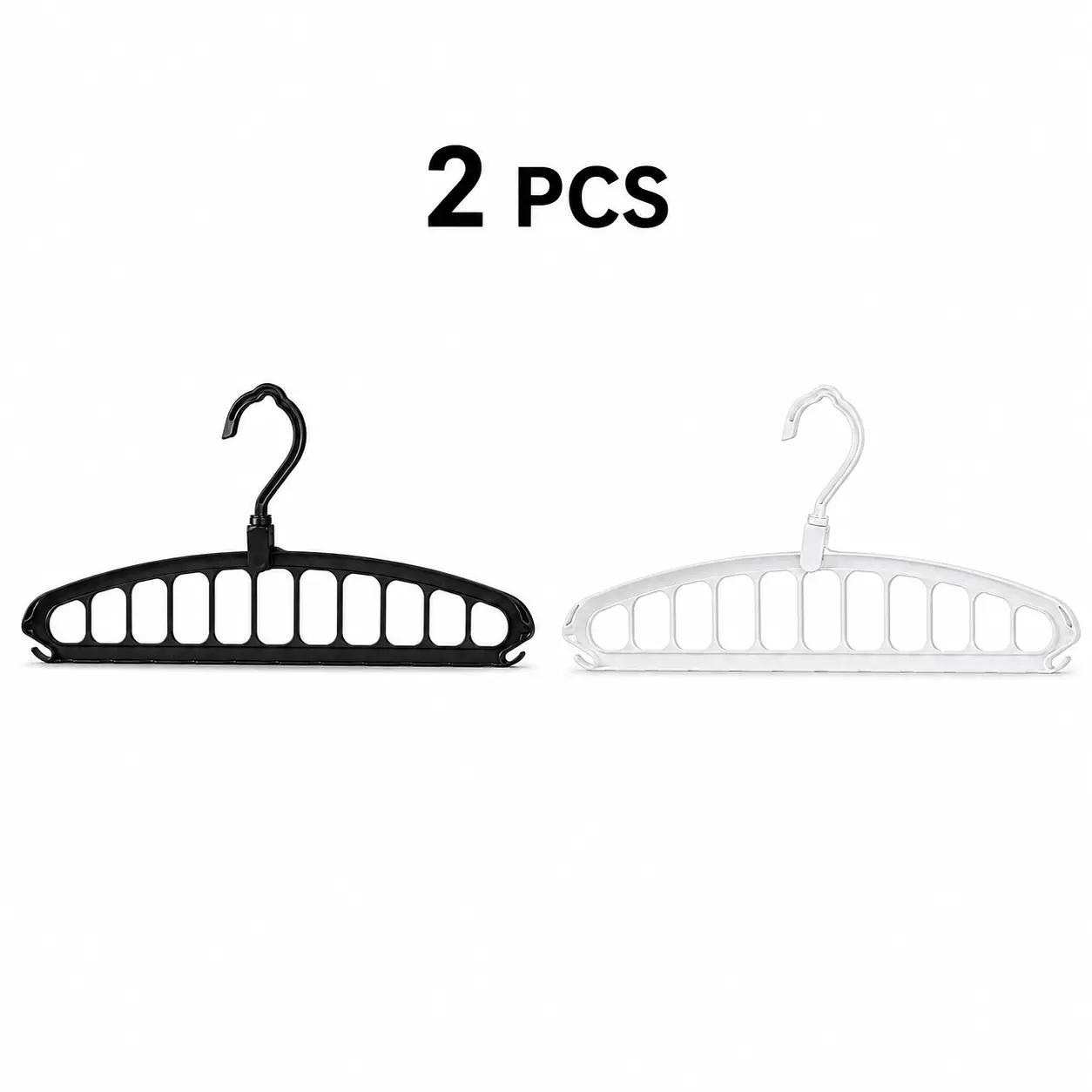 2 PCS Multifunctional Rotating Clothes Hanger Anti-slip Foldable Magic Laundry Rack 11 Holes Space Saving Clothes Organizer for Dorm & Household Use Hanging