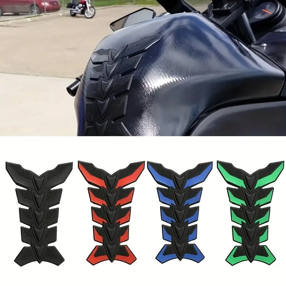1pc Motorcycle Fuel Tank Sticker, Fishbone Pattern Decorative Scratch-Resistant Coating, Creative Motorcycle Accessories, Anti-Collision Strip