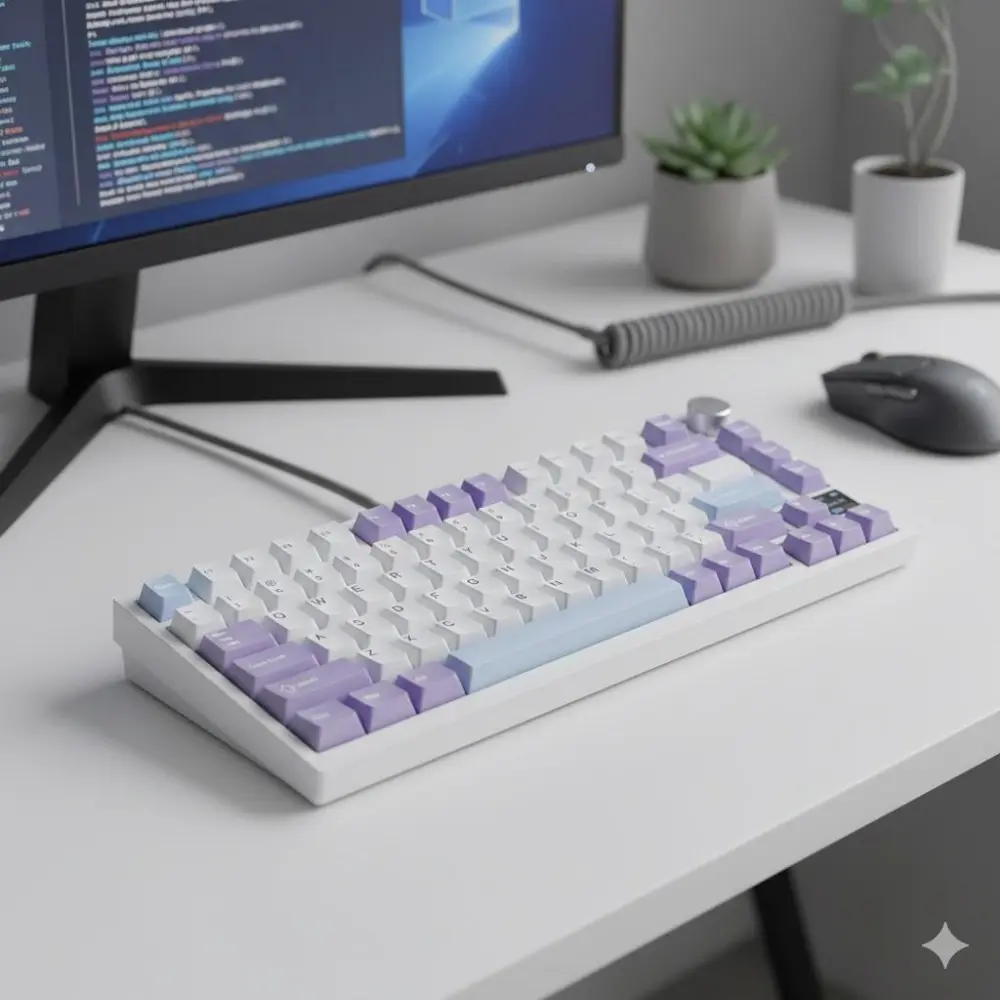 75% Layout Custom Mechanical Keyboard with Hot-Swappable Switches, Rgb backlight, Tft screen 7 knob control. Wireless 2.4G/Bluetooth 5.0, 4000mAh Battery, Type-C wired. compatible with Mac/windows, Gaming & Office Use, Nkro, portaBle Design.