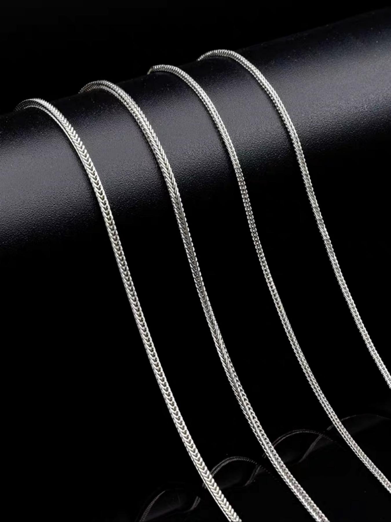 S925 Sterling Silver Simple Chain Necklace for Women & Men,  Valentine Gifts for Her, Fashion Jewelry for Party, Daily Clothing Decor, Trendy All-match & Exquisite Jewelry for Birthday Gift, Minimalist Chain Necklace