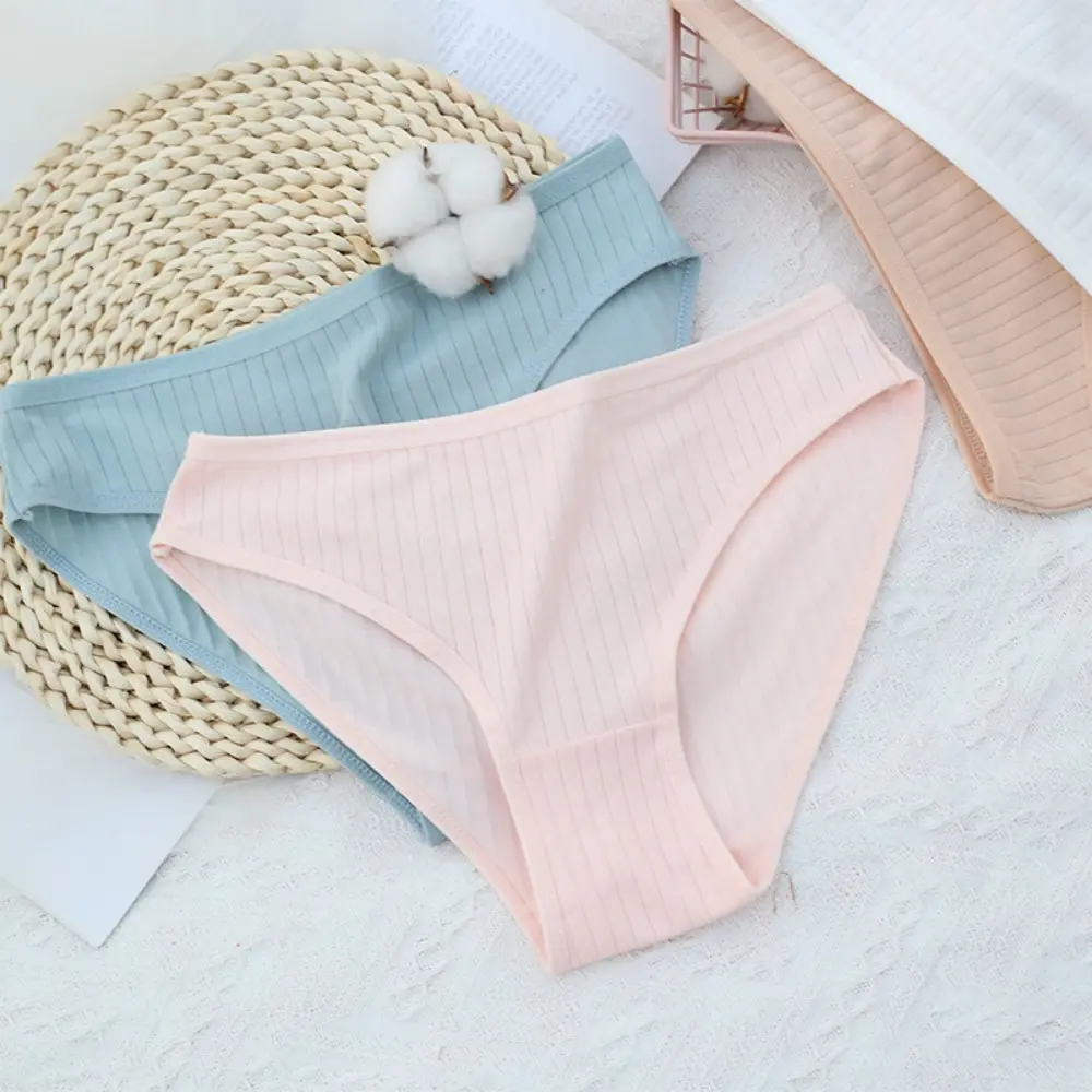Women's Cotton Panties, Cute Mid Rise Briefs, Soft Breathable Full Coverage Underwear for Everyday Comfort