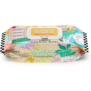 Single Surface ing Wipes  Free, Thick & Large Dispose, -Purpose er for Bathroom, Kitchen, Office, 100 Count Soft Flow, , Citrus Scent