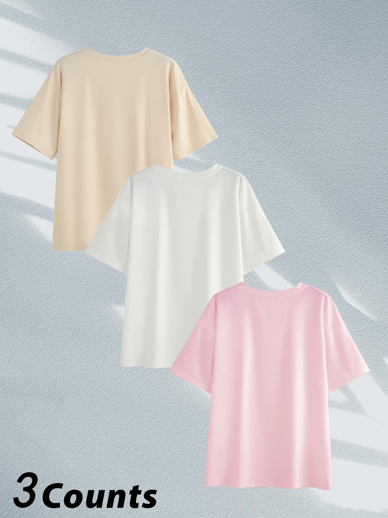 Women's Letter & Figure Print Round Neck Tee, Casual Short Sleeve Crew Neck T-shirt for Summer, Trendy T-shirts, Streetwear, Fashion Women's Top for Daily Wear, Clothing