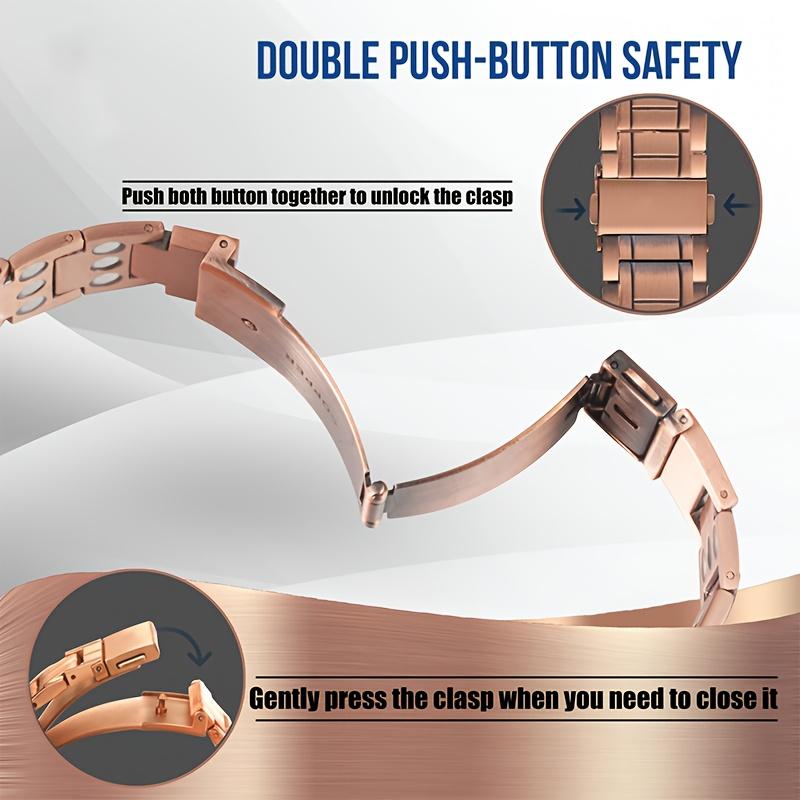 Men's pure copper magnetic bracelet with 3X super strong magnets - hypoallergenic, sturdy design, with adjustable folding clasp - perfect gift, wristband bracelet, adjustment tool.