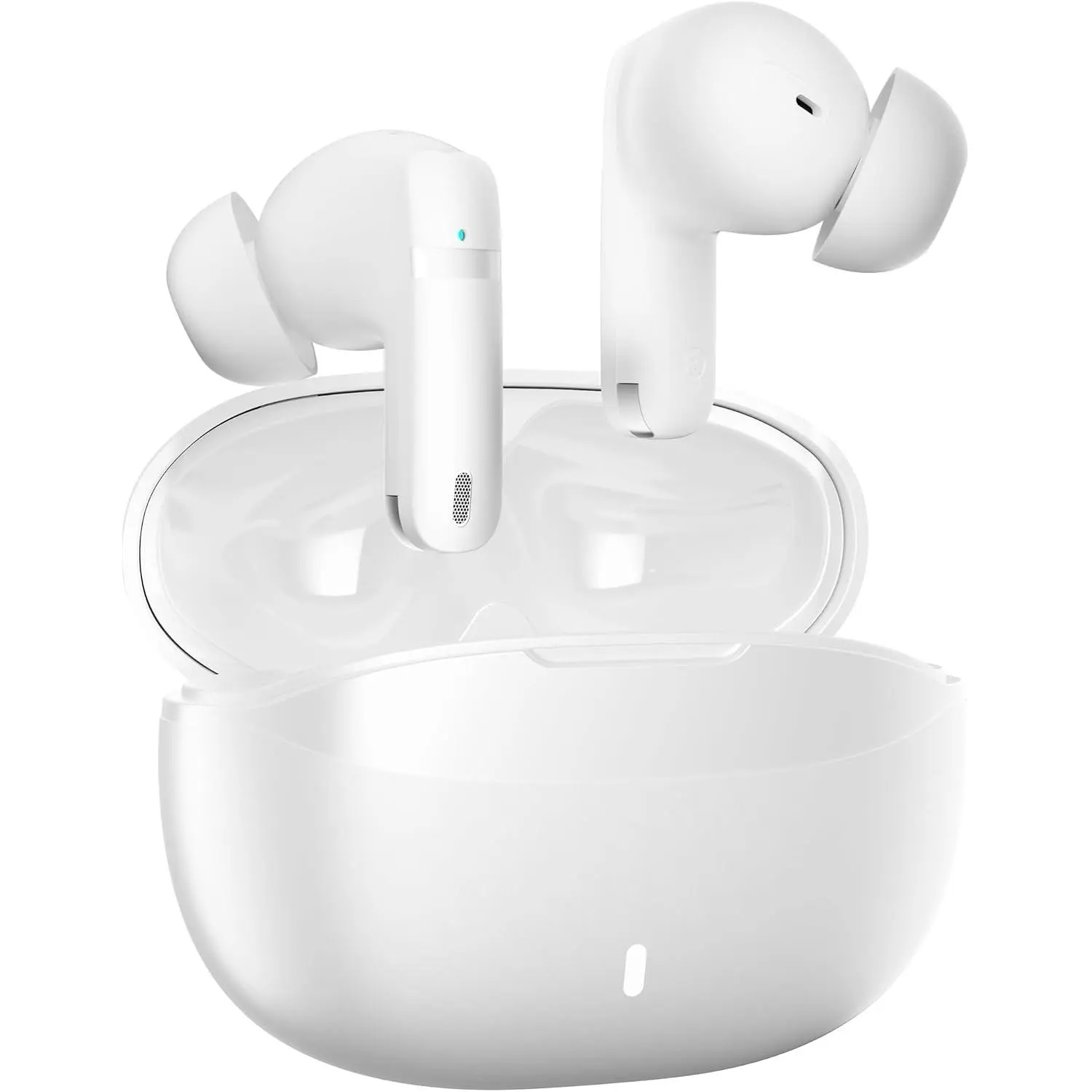 100H Bluetooth 5.4 Headphones, ENC+ ANC Noise Cancelling Touch Control True Wireless Bluetooth Ear Buds,Stereo Deep Bass Bluetooth Headset for Sports/Workout/Gym(White)"Gift