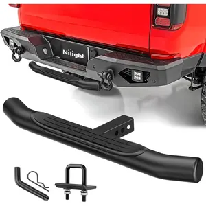 Nilight 36 Inch Hitch Step Fits 2 Inch Receivers 3 Inch Round Tubing Stainless Steel with Rubber Non-Slip Pad Rear Bumper Guard with 5/8 Inch Hitch Pin Clip & U-Bolts Stabilize for Pickup Truck Car SUV