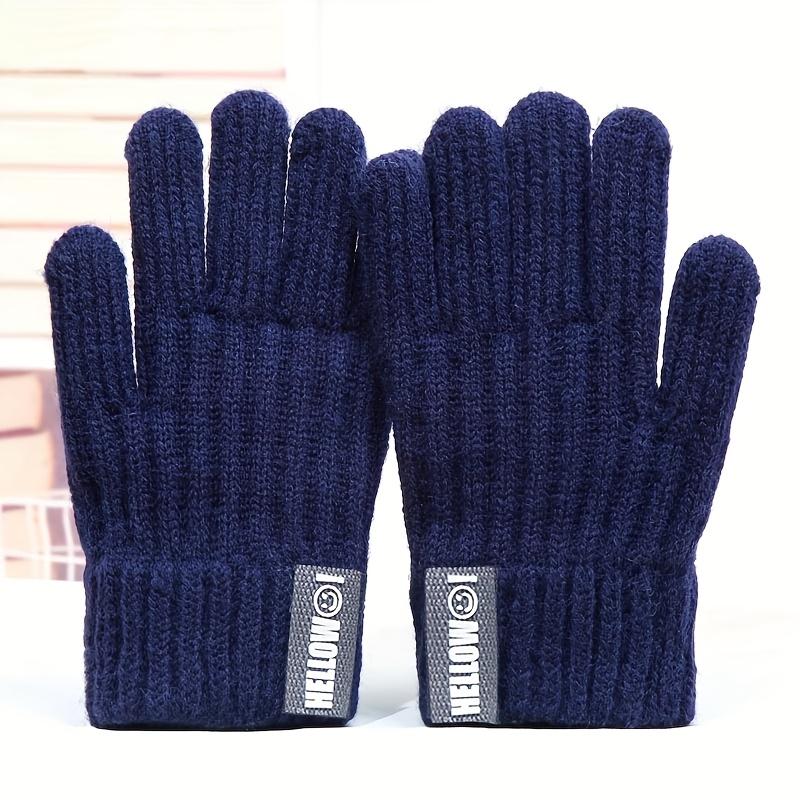1 Pair ' Winter Gloves Thermal Plush Knit Fingerless Gloves with Flip-Top Wrist Closure - Cold-Proof Hand Warmers for Boys & Girls 4-8 Years,1 Skiing, Play (Multi-Color Options: Beige, Grey, Navy, Black), Winter Onesie, Childrens Winter Hat, Snow Play, Gi
