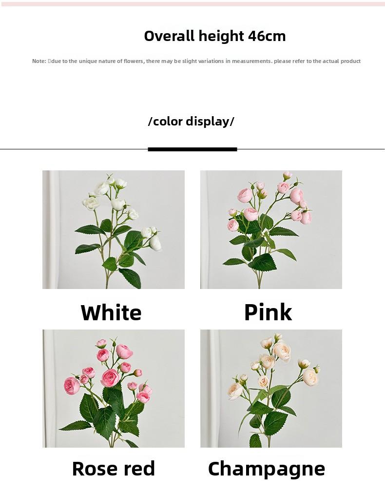 12 Small Camellia Buds Artificial Flowers Handheld Bouquet Fake Flowers Home Living Room Decoration Hotel Display Shooting Props