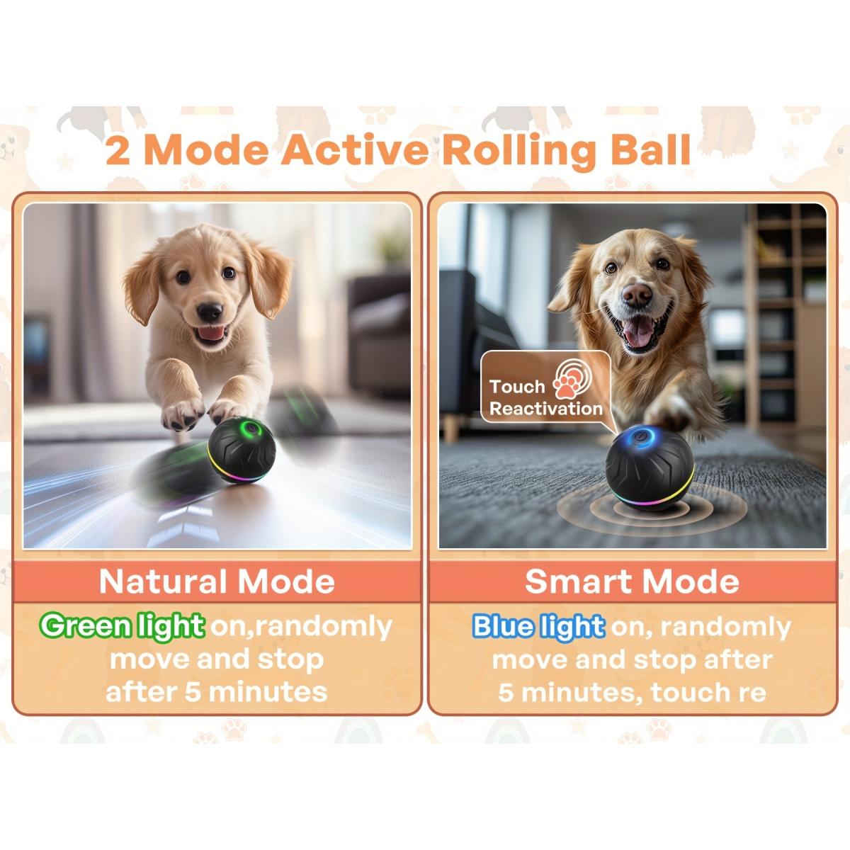 Smart dog toy, featuring random rolling and jumping functions, equipped with dazzling lights, suitable for various environments, including: wooden floors, tile floors, lawns, and carpets